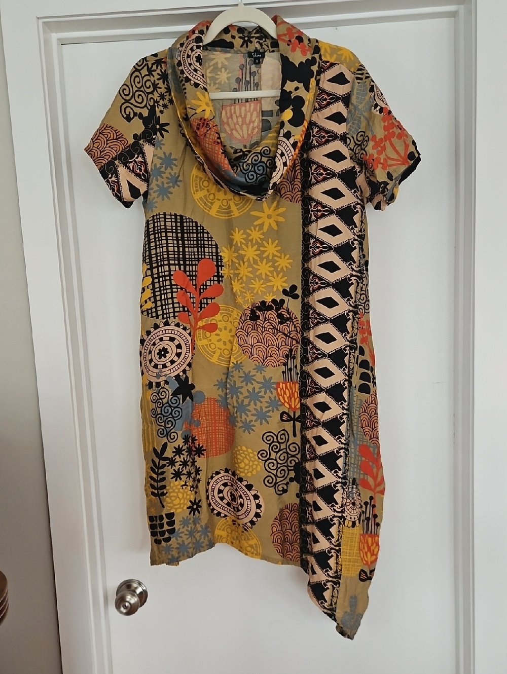 Boho Shana Floral Print Cowl Neck Dress